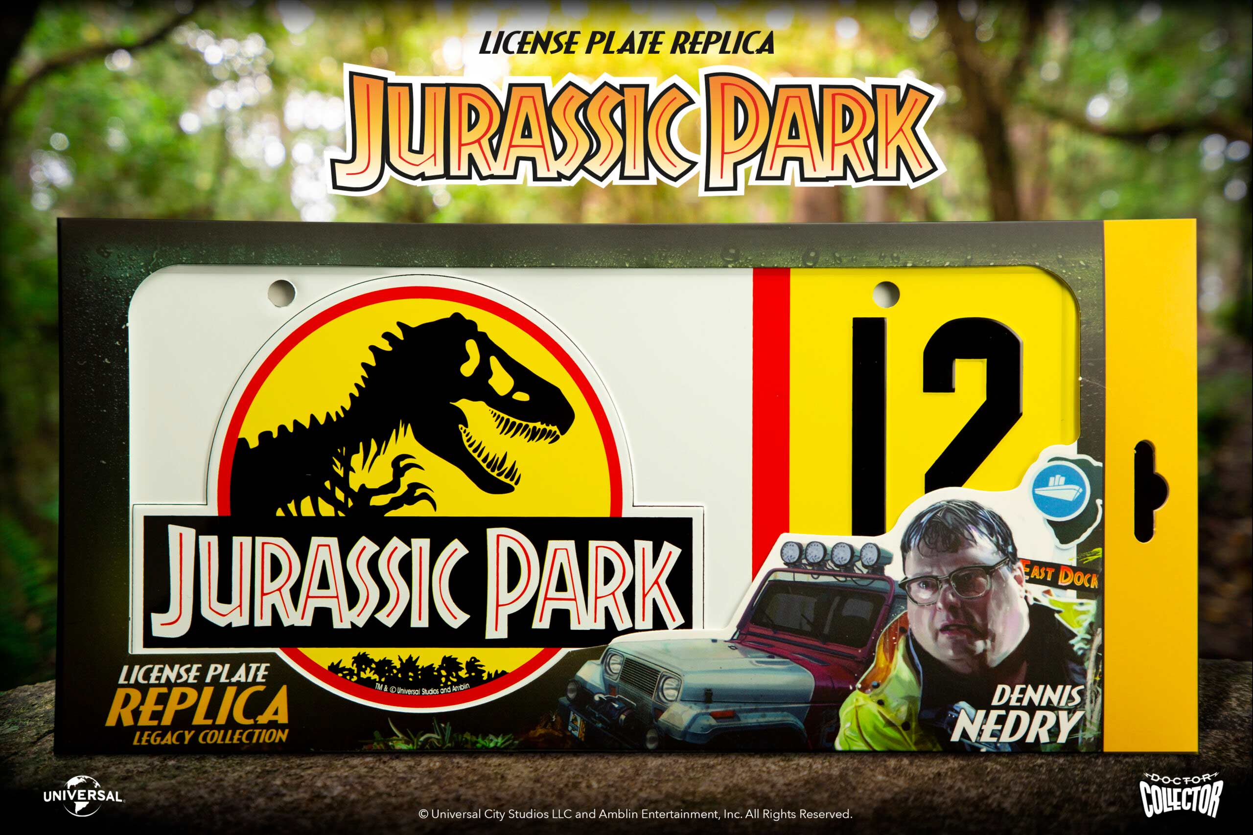 JURASSIC PARK "Dennis Nedry" -  Licence Plate Replica