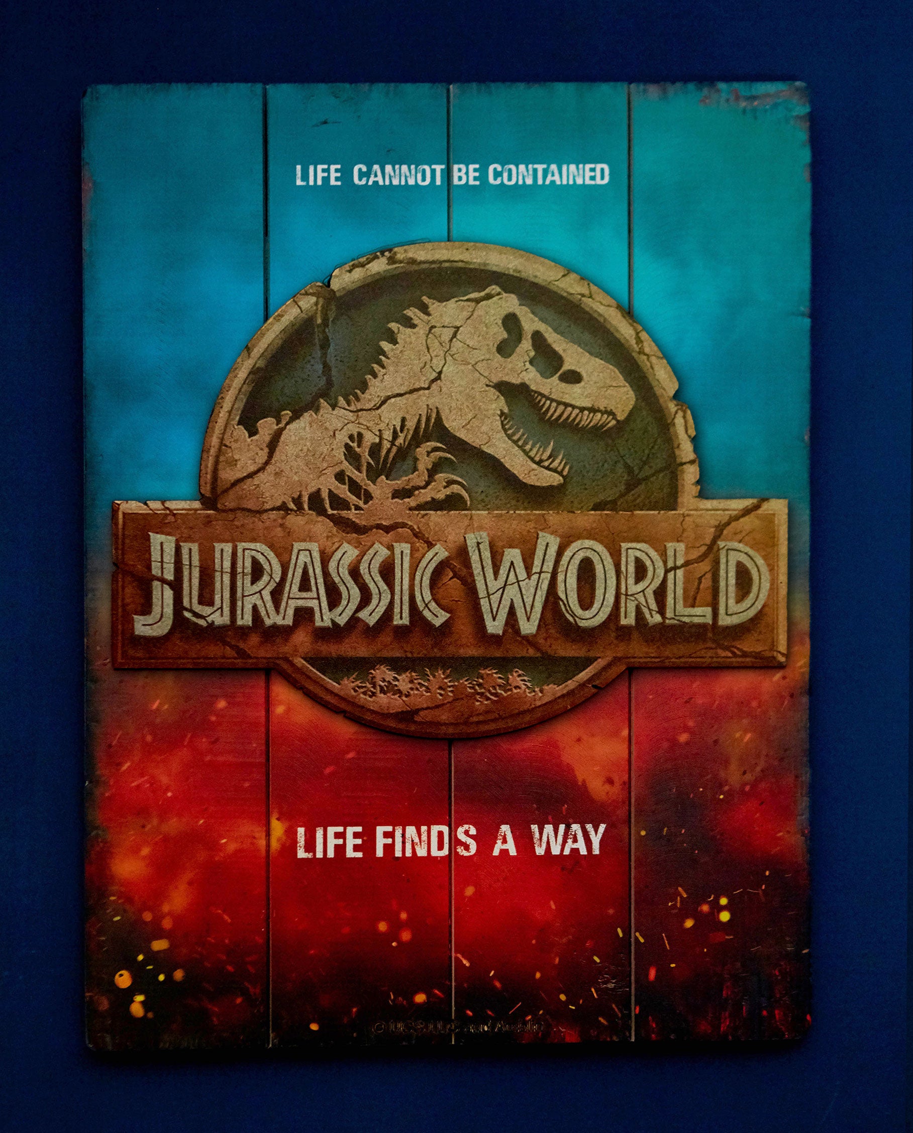 JURASSIC WORLD  - WOODART 3D "Life Finds a Way"